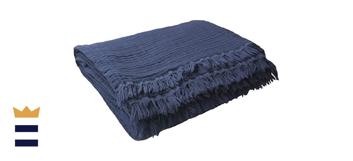 Pre-Washed Organic Muslin Cotton Throw Blanket