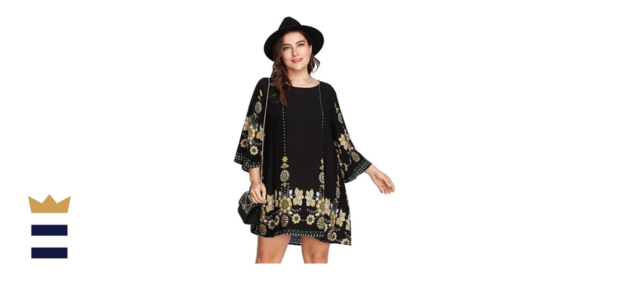  Romwe Plus-Size Boho Tribal Print Beach Dress