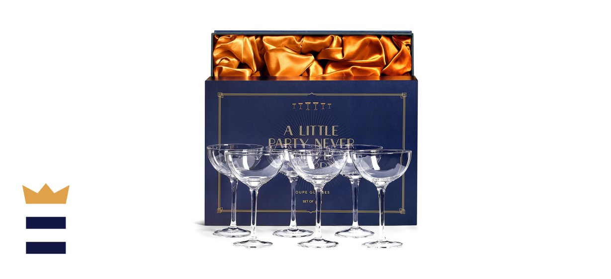 Say Ho Um Store Vintage Crystal Champagne Coupe Glasses 