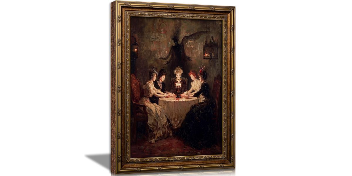 MALEDO Vintage Gold Framed Gothic Wall Art
