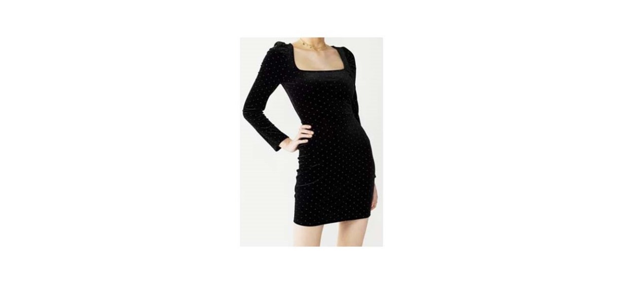 SO® Velvet Puff Sleeve Mini Dress