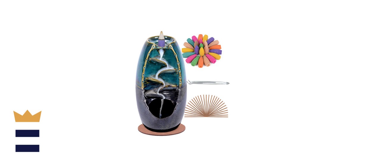 SPACEKEEPER Ceramic Backflow Incense Holder Waterfall Incense Burner