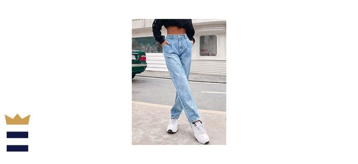Genleck Womens Baggy High Waisted Mom Jeans