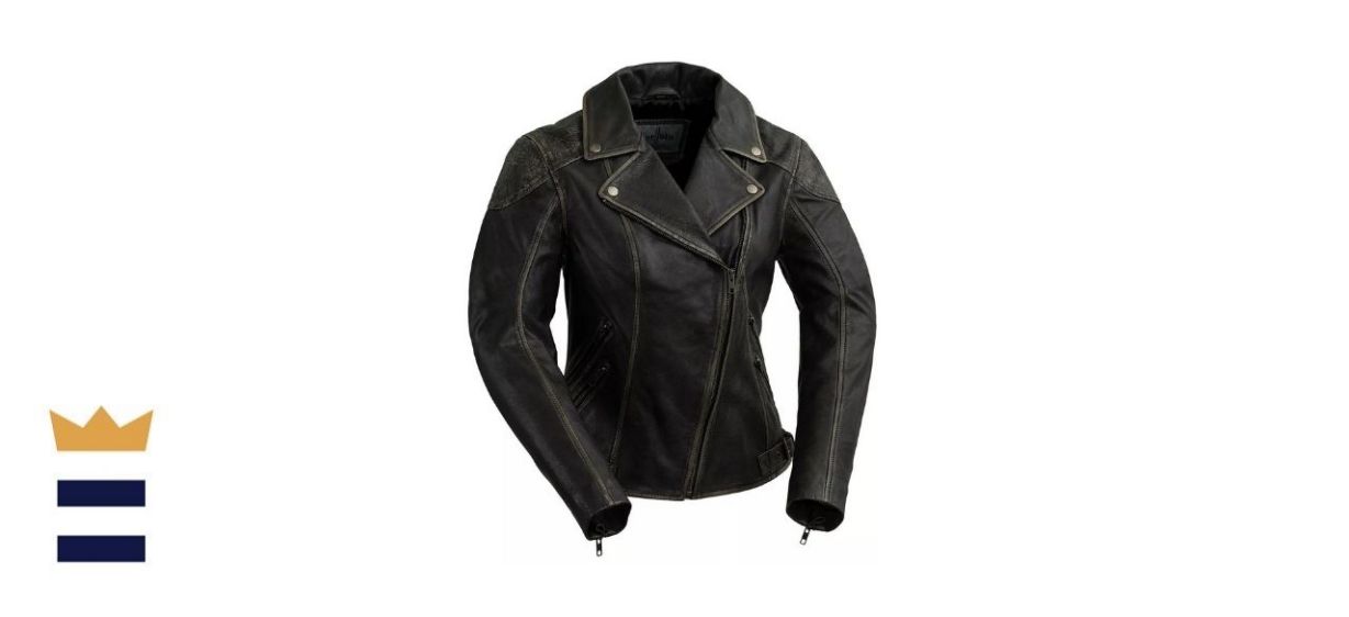 Whet Blu Stephanie Distressed Leather Moto Jacket