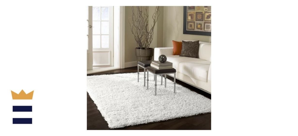 Willa Arlo Interiors Welford Shag Cream White Area Rug