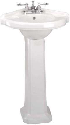 Renovator's Supply Portsmouth Corner Pedestal Bathroom Sink