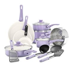 GreenLife Soft Grip 16pc Ceramic Non-Stick Cookware Set