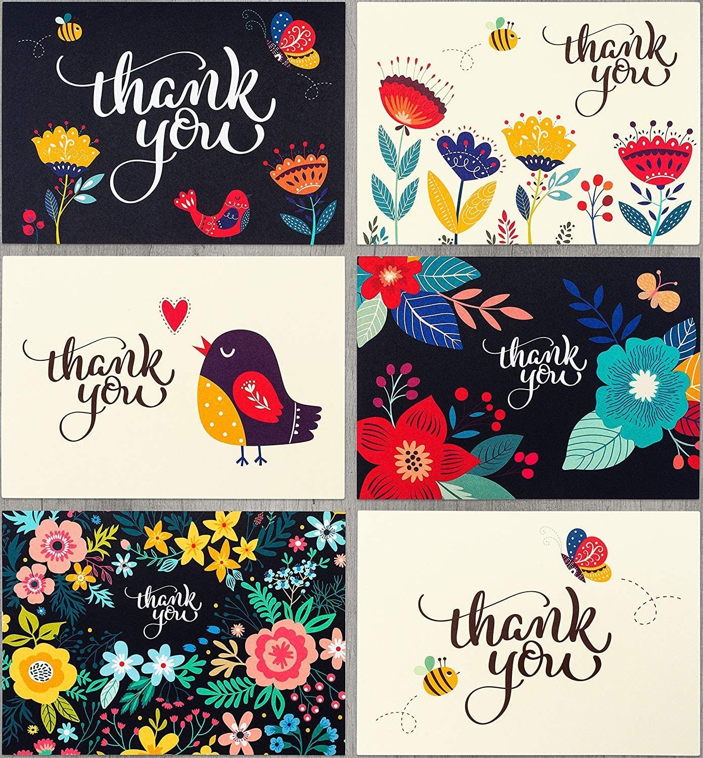 Spark Ink 36 Floral Thank You Cards with Envelopes