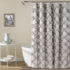 Lush Decor Textured Shabby Chic Farmhouse Style Shower Curtain