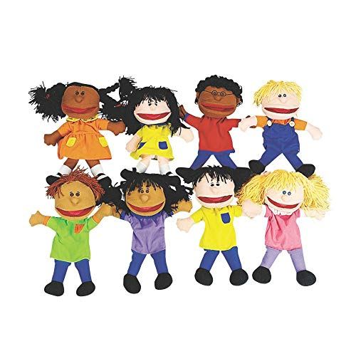 Fun Express Plush Happy Kids Hand Puppets