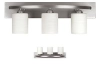 WholesalePlumbing 3-Bulb Vanity Light Fixture Bath Interior Lighting, Brushed Nickel