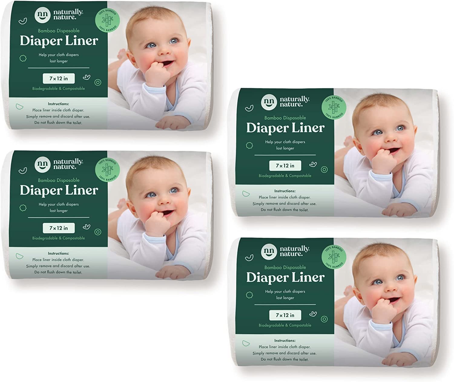 Naturally Natures Bamboo Diaper Liners, 400 Sheets