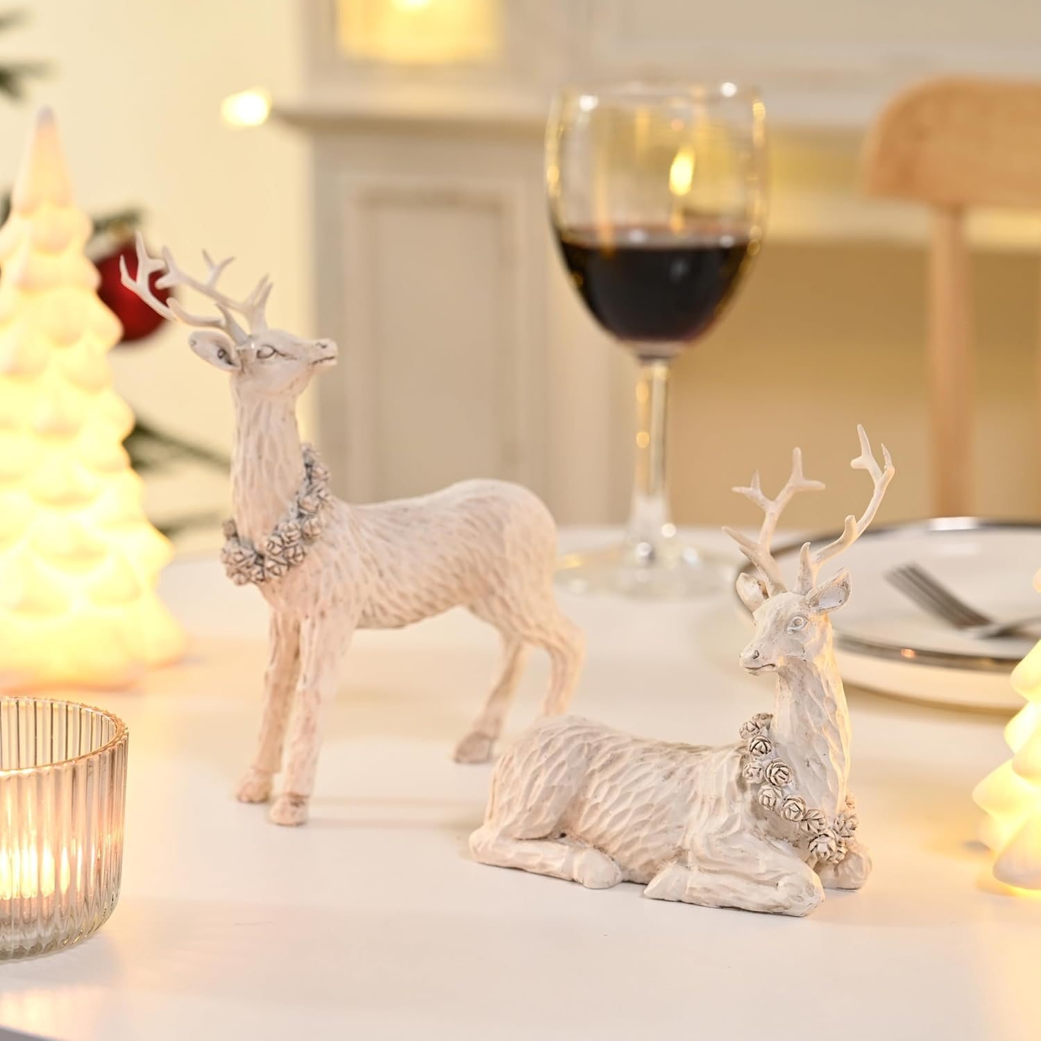 AOMOONOA Christmas Reindeer Figurines
