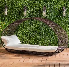 Arlmont & Co. Multibrown LavinaWicker Outdoor Patio Daybed