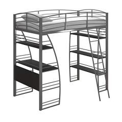 DHP Studio Loft Bunk Bed Over Desk and Bookcase