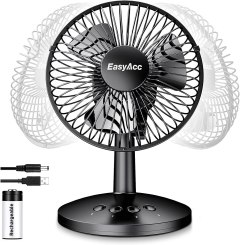 EasyAcc Oscillating USB Desk Fan