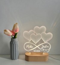 LED Expression 2 Personalized 3D Illusion LED Infinity Heart Lamp 