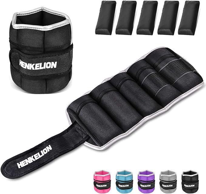 Henkelion Adjustable Ankle Weights, 2-10 lbs