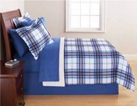 Mainstays Blue Plaid Bed