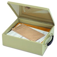 MMF Industries Jumbo Fire-Retardant Steel Security Chest with Key Lock, 13.56" x 4.36" x 10.81"