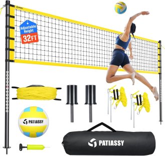 Patiassy 32-Foot Outdoor Volleyball Net Set