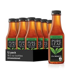 Pure Leaf Iced Tea, Unsweetened, Real Brewed Black Tea, Pack of 12