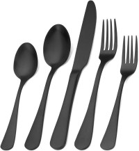 sharecook Matte Black Silverware Set