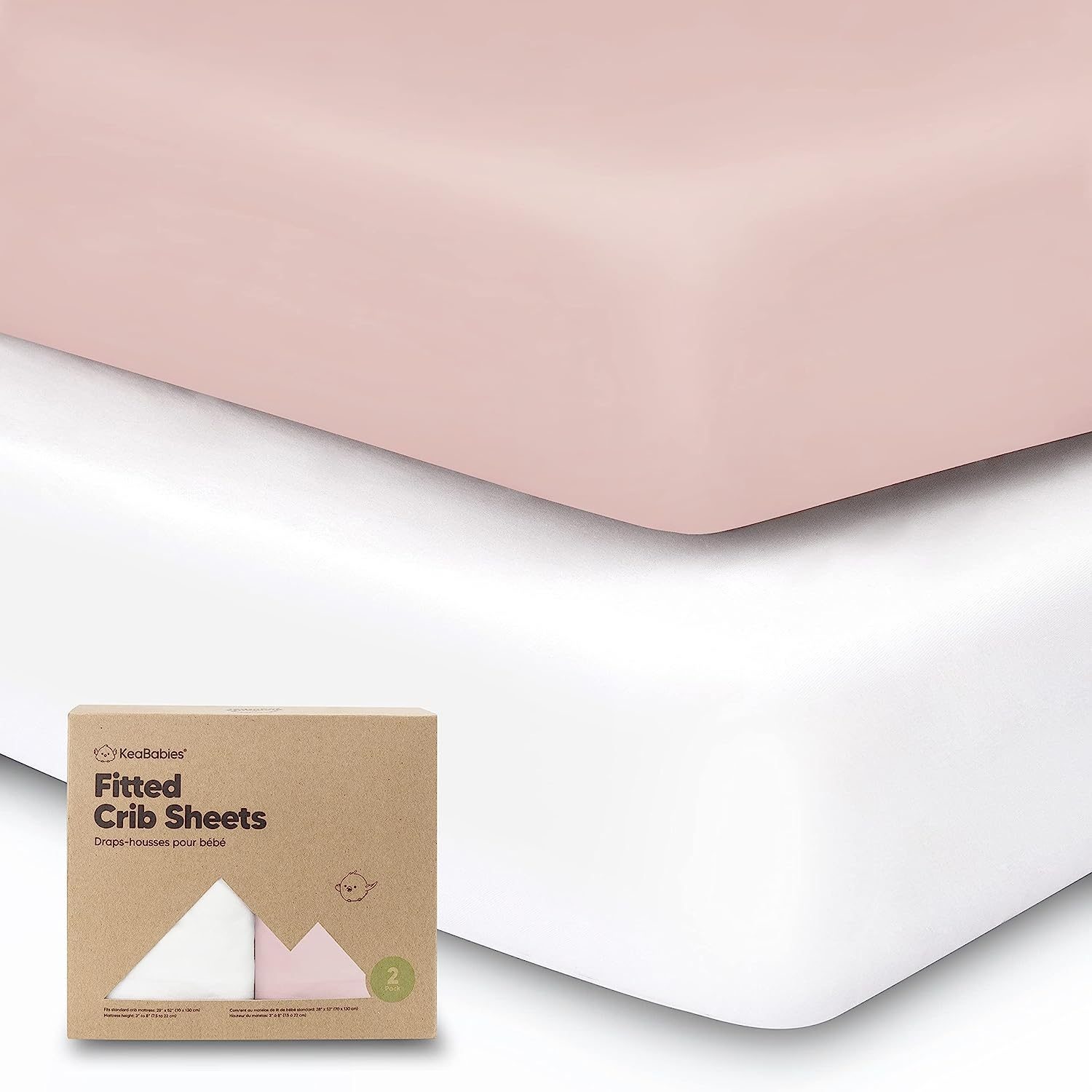 KeaBabies 2-Pack Organic Crib Sheets for Boys, Girls