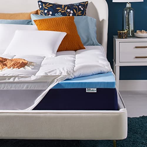 Sleep Innovations 4-Inch Dual Layer Gel Memory Foam Mattress Topper