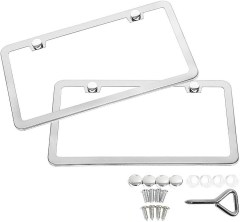 SunplusTrade Stainless Steel License Plate Frames